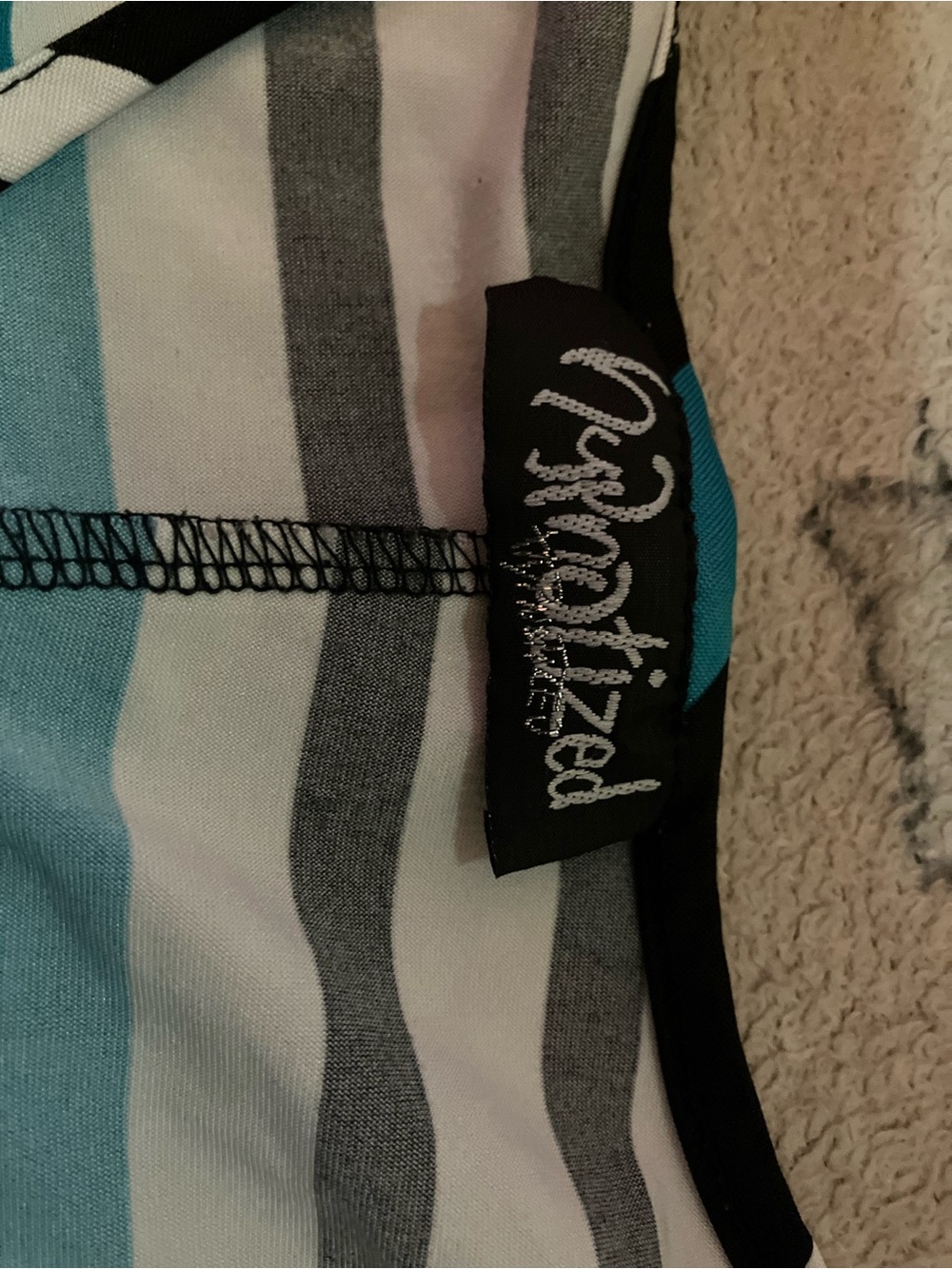 Gypsylized Striped Maxi Dress in Blue, Gray, and White